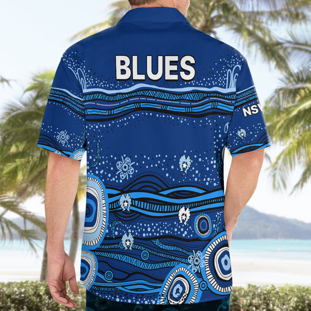NSW Blues Rugby Hawaiian Shirt Aboriginal Indigenous - Vibe Hoodie Shop