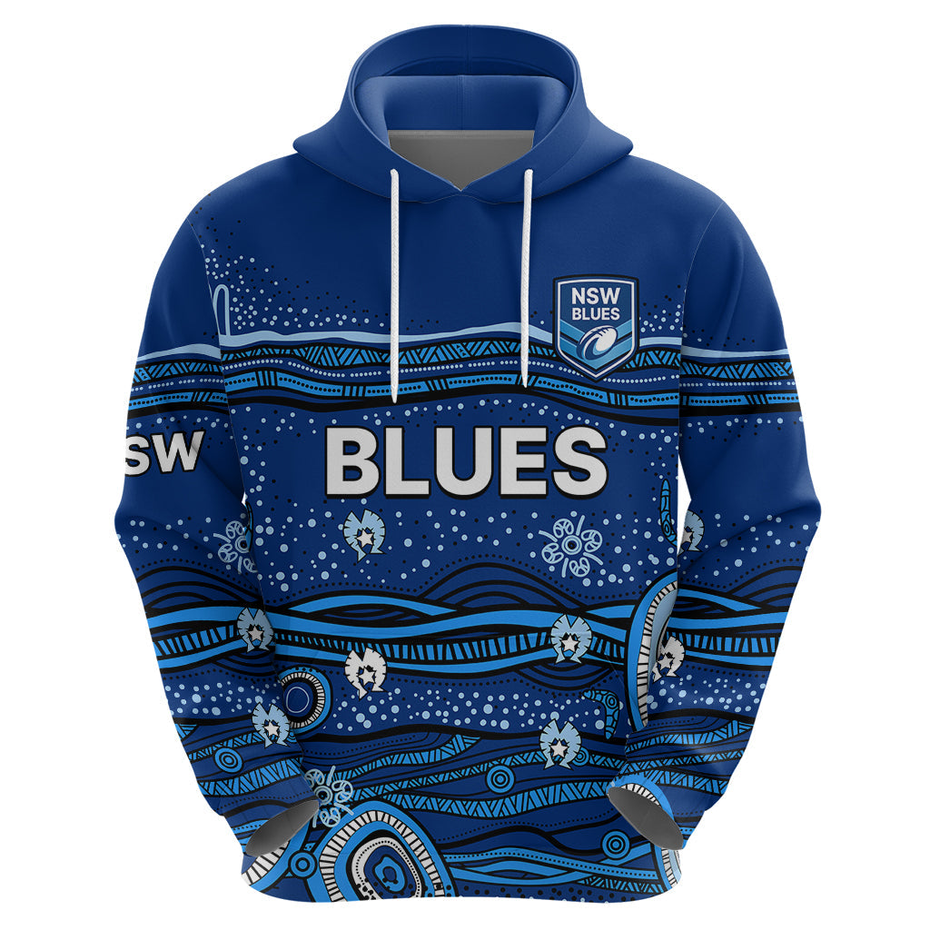 NSW Blues Rugby Hoodie Aboriginal Indigenous LT9 - Vibe Hoodie Shop