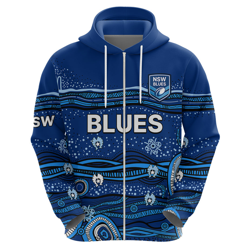 NSW Blues Rugby Hoodie Aboriginal Indigenous LT9 - Vibe Hoodie Shop