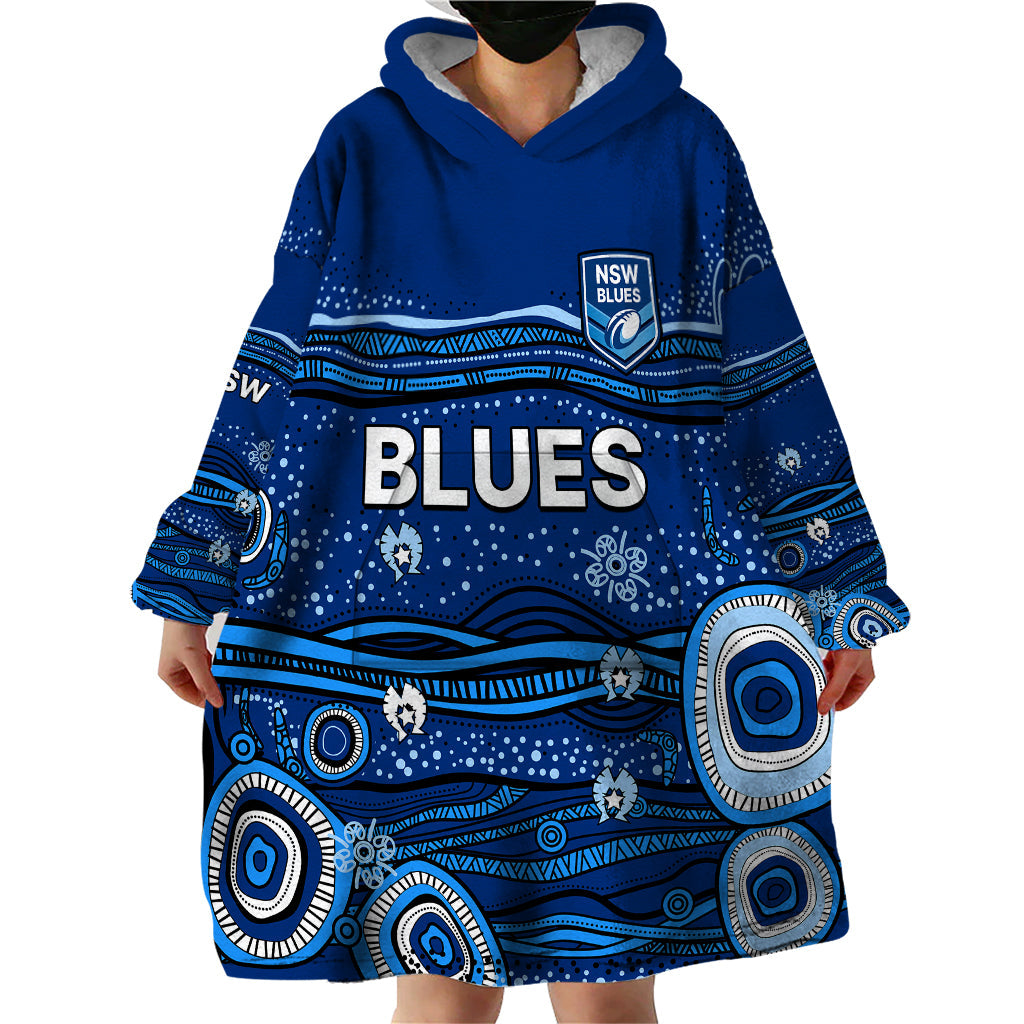 NSW Blues Rugby Wearable Blanket Hoodie Aboriginal Indigenous - Vibe Hoodie Shop