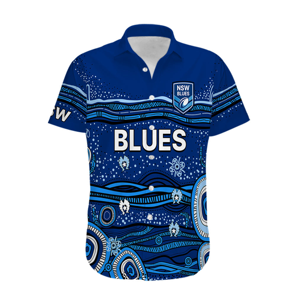 (Custom Text And Number) NSW Blues Rugby Hawaiian Shirt Aboriginal Indigenous - Vibe Hoodie Shop