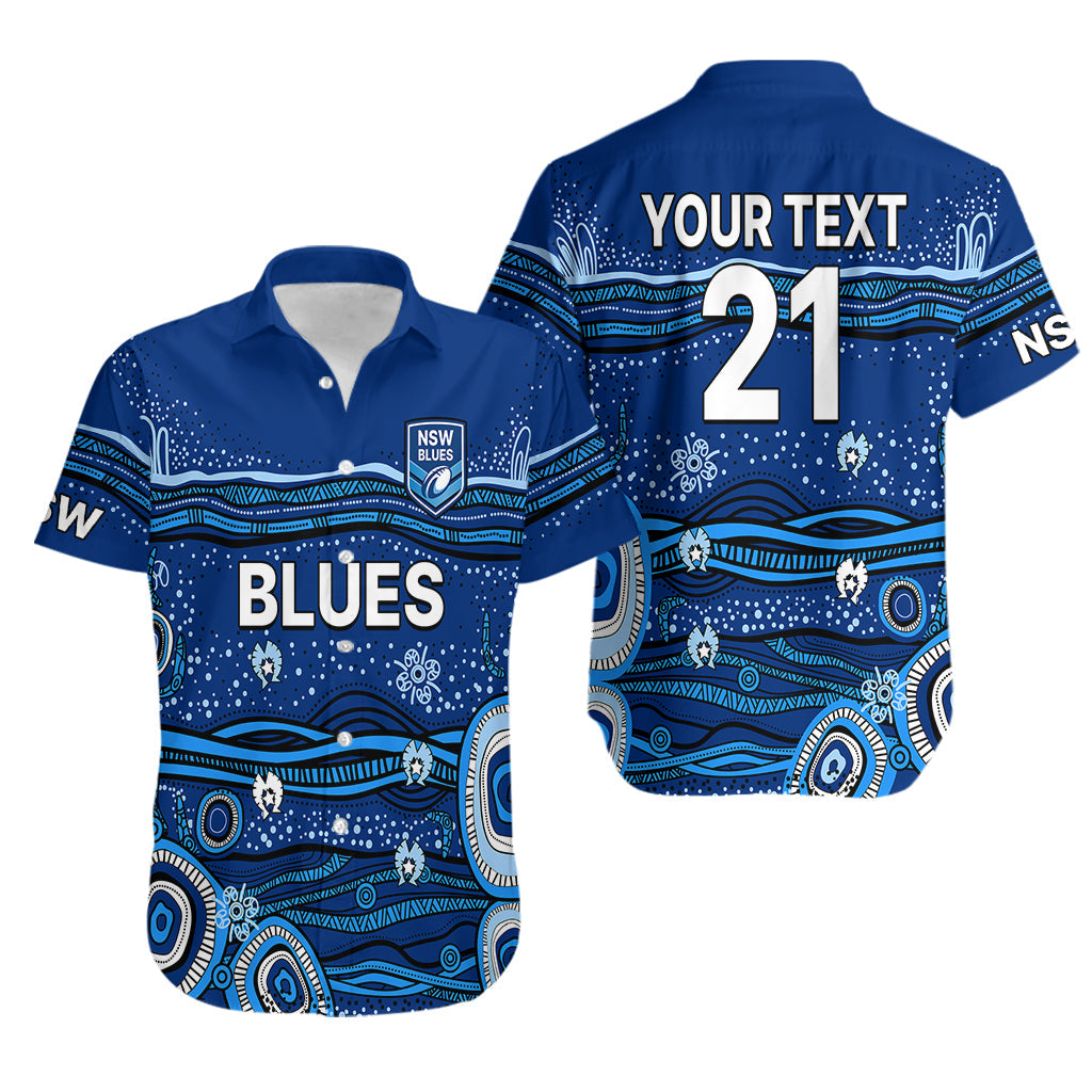 (Custom Text And Number) NSW Blues Rugby Hawaiian Shirt Aboriginal Indigenous - Vibe Hoodie Shop