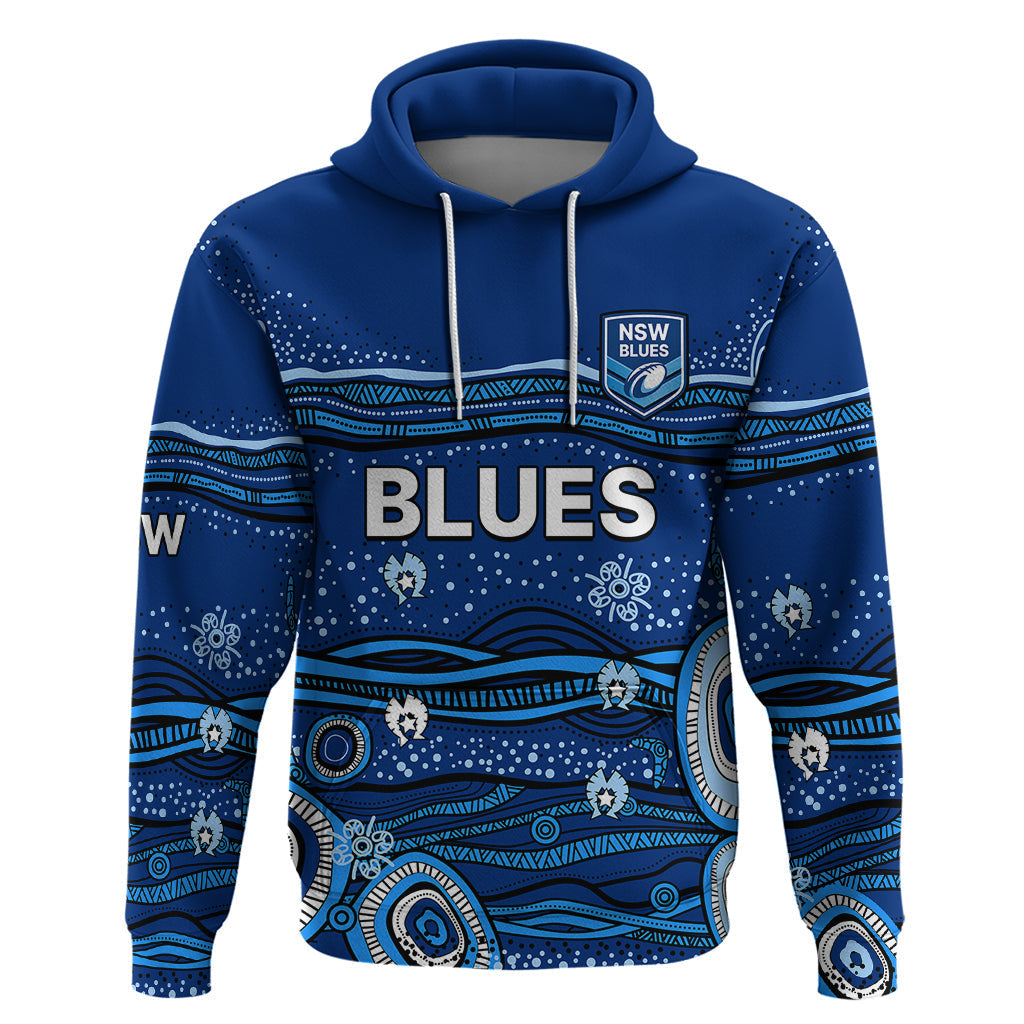 (Custom Text And Number) NSW Blues Rugby Hoodie Aboriginal Indigenous LT9 - Vibe Hoodie Shop