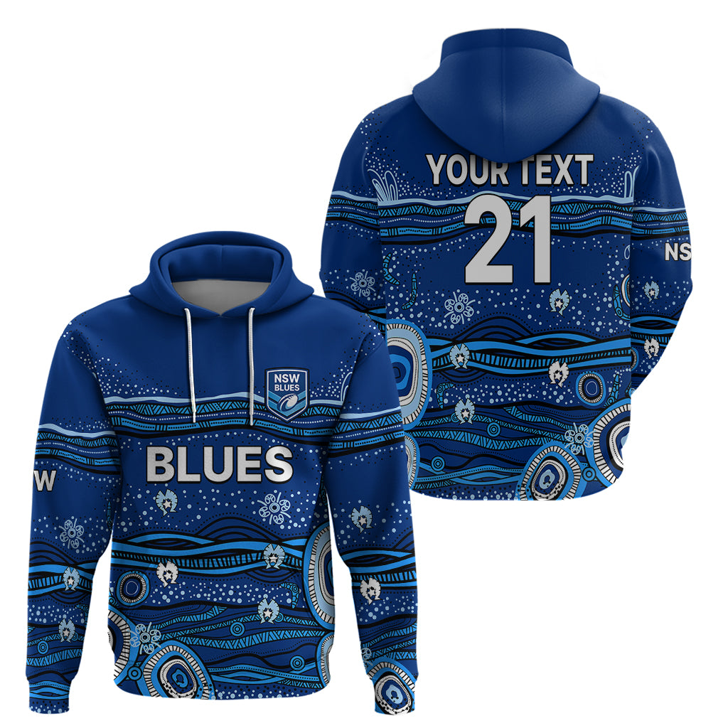 (Custom Text And Number) NSW Blues Rugby Hoodie Aboriginal Indigenous LT9 - Vibe Hoodie Shop