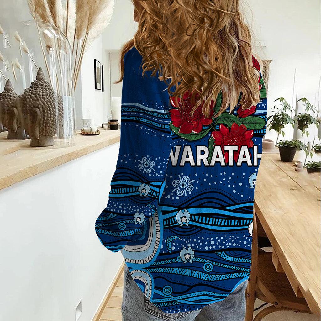 NSW Waratahs Rugby Women Casual Shirt Aboriginal Indigenous - Vibe Hoodie Shop