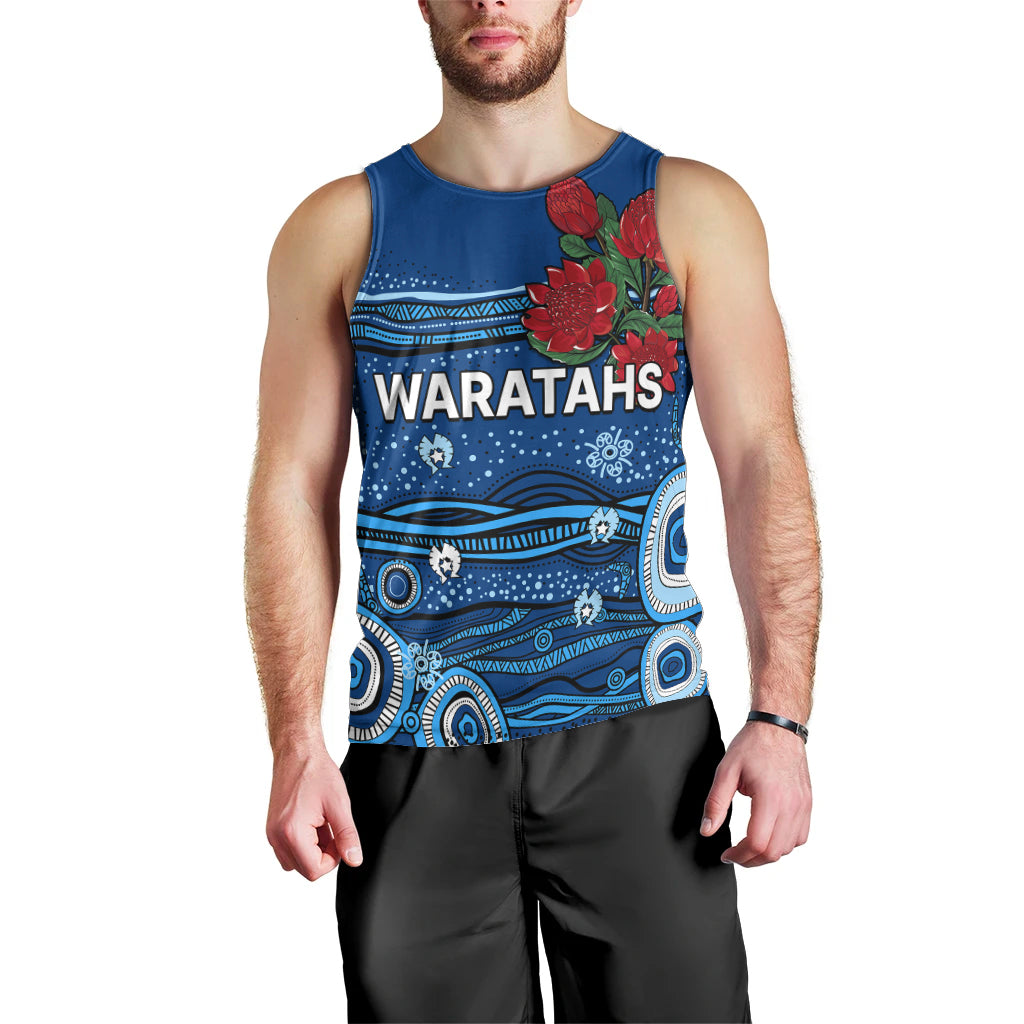 (Custom Text And Number) NSW Waratahs Rugby Men Tank Top Aboriginal Indigenous - Vibe Hoodie Shop