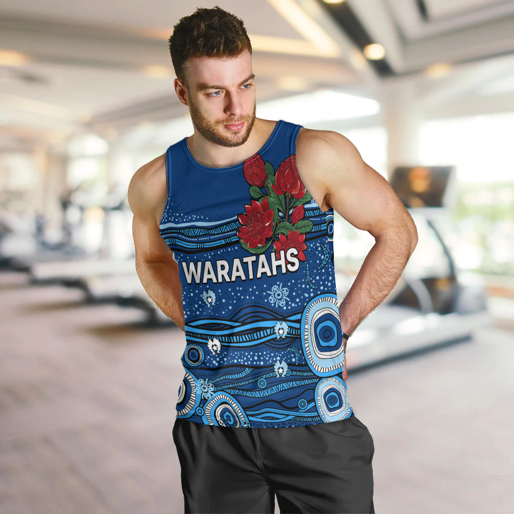 (Custom Text And Number) NSW Waratahs Rugby Men Tank Top Aboriginal Indigenous - Vibe Hoodie Shop