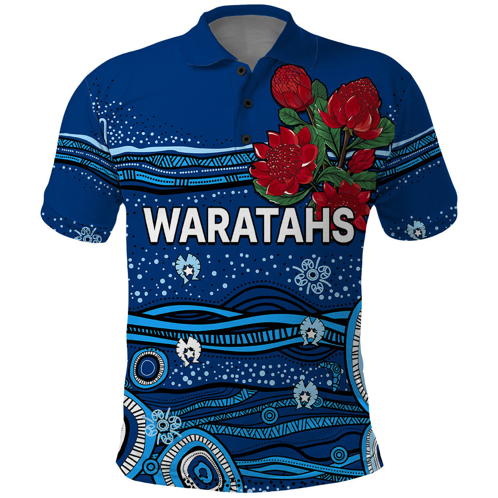 (Custom Text And Number) NSW Waratahs Rugby Polo Shirt Aboriginal Indigenous LT9 - Vibe Hoodie Shop