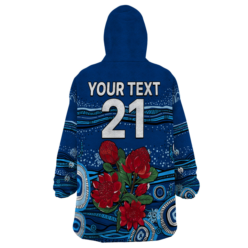 (Custom Text And Number) NSW Waratahs Rugby Wearable Blanket Hoodie Aboriginal Indigenous - Vibe Hoodie Shop