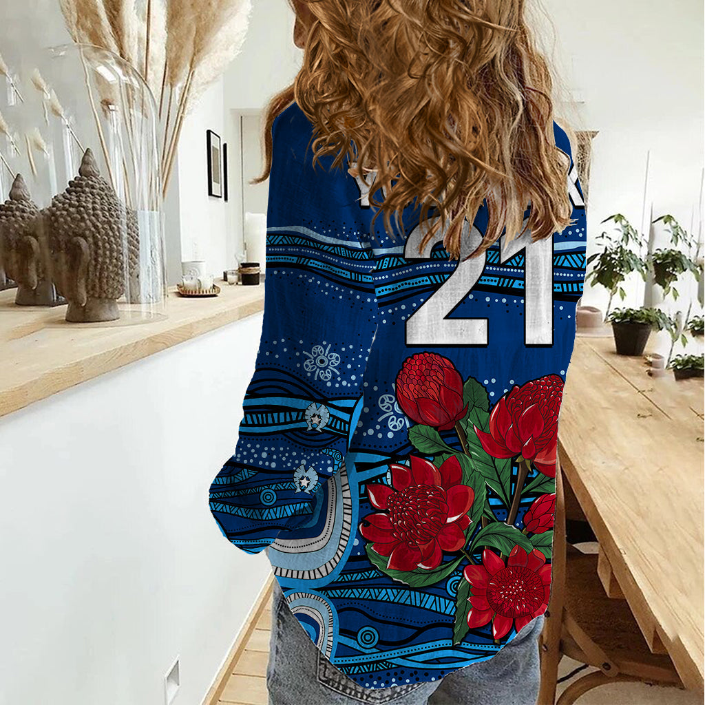 (Custom Text And Number) NSW Waratahs Rugby Women Casual Shirt Aboriginal Indigenous - Vibe Hoodie Shop