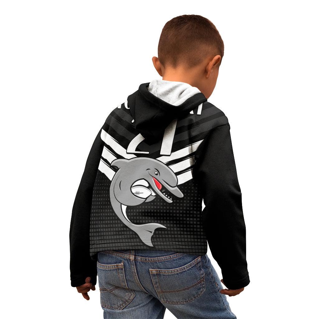 custom-text-and-number-redcliffe-dolphins-rugby-kid-hoodie-simple-black-style