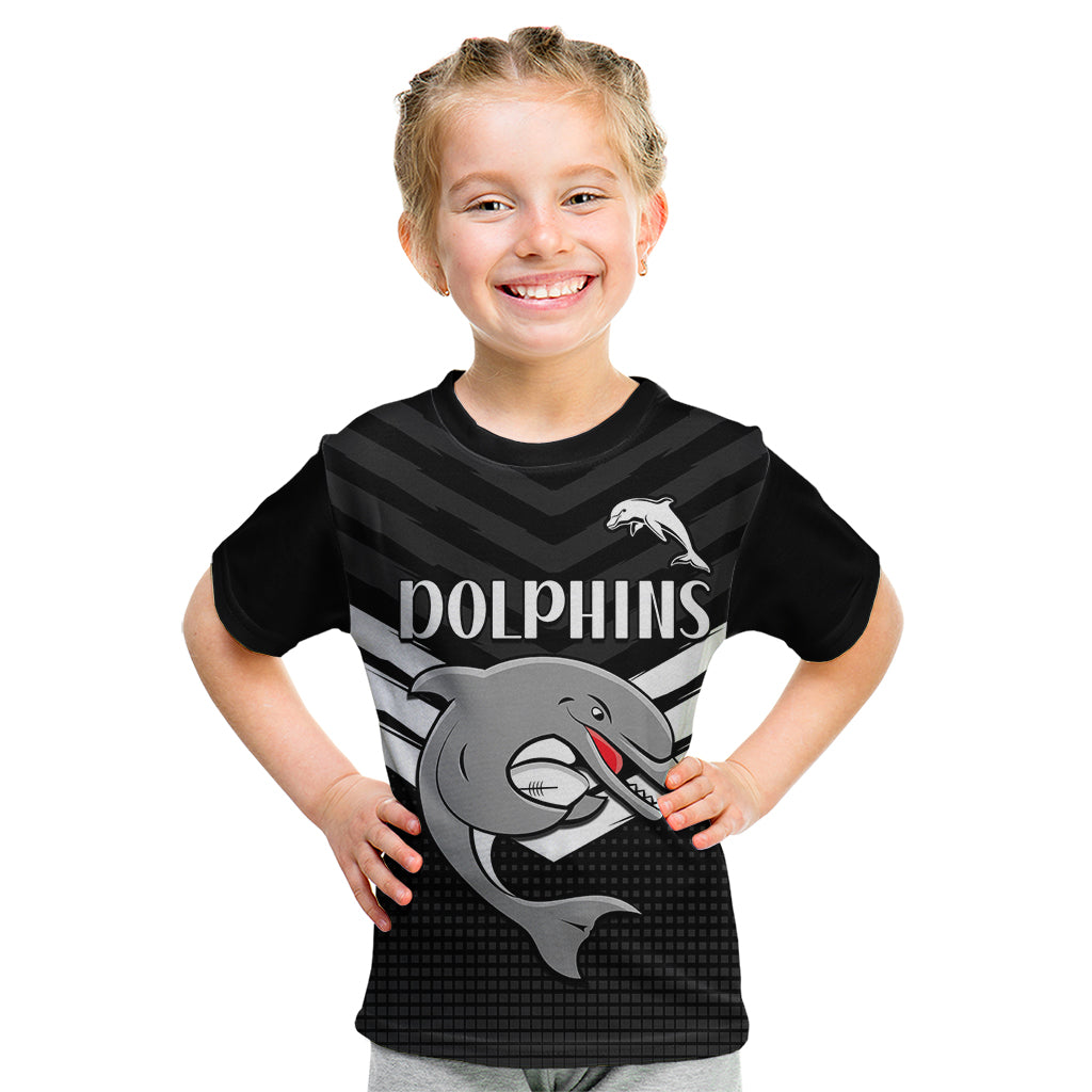 custom-text-and-number-redcliffe-dolphins-rugby-kid-t-shirt-simple-black-style