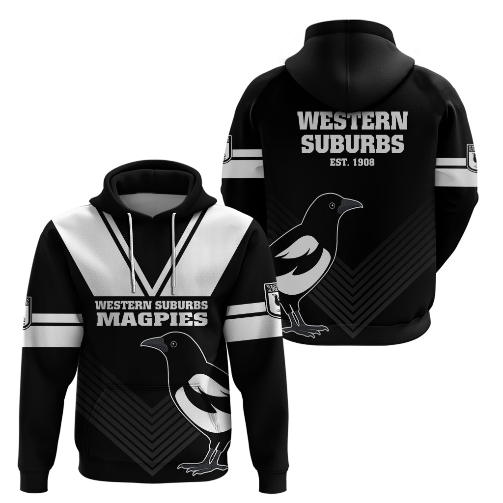 Western Suburbs Magpies Rugby Hoodie Simple Style LT9 - Vibe Hoodie Shop