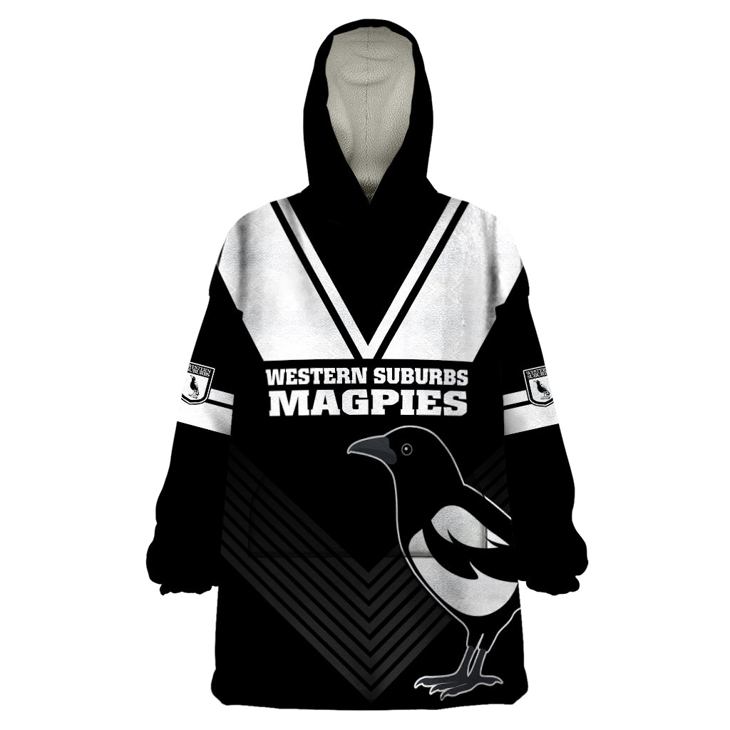 Western Suburbs Magpies Rugby Wearable Blanket Hoodie Simple Style - Vibe Hoodie Shop