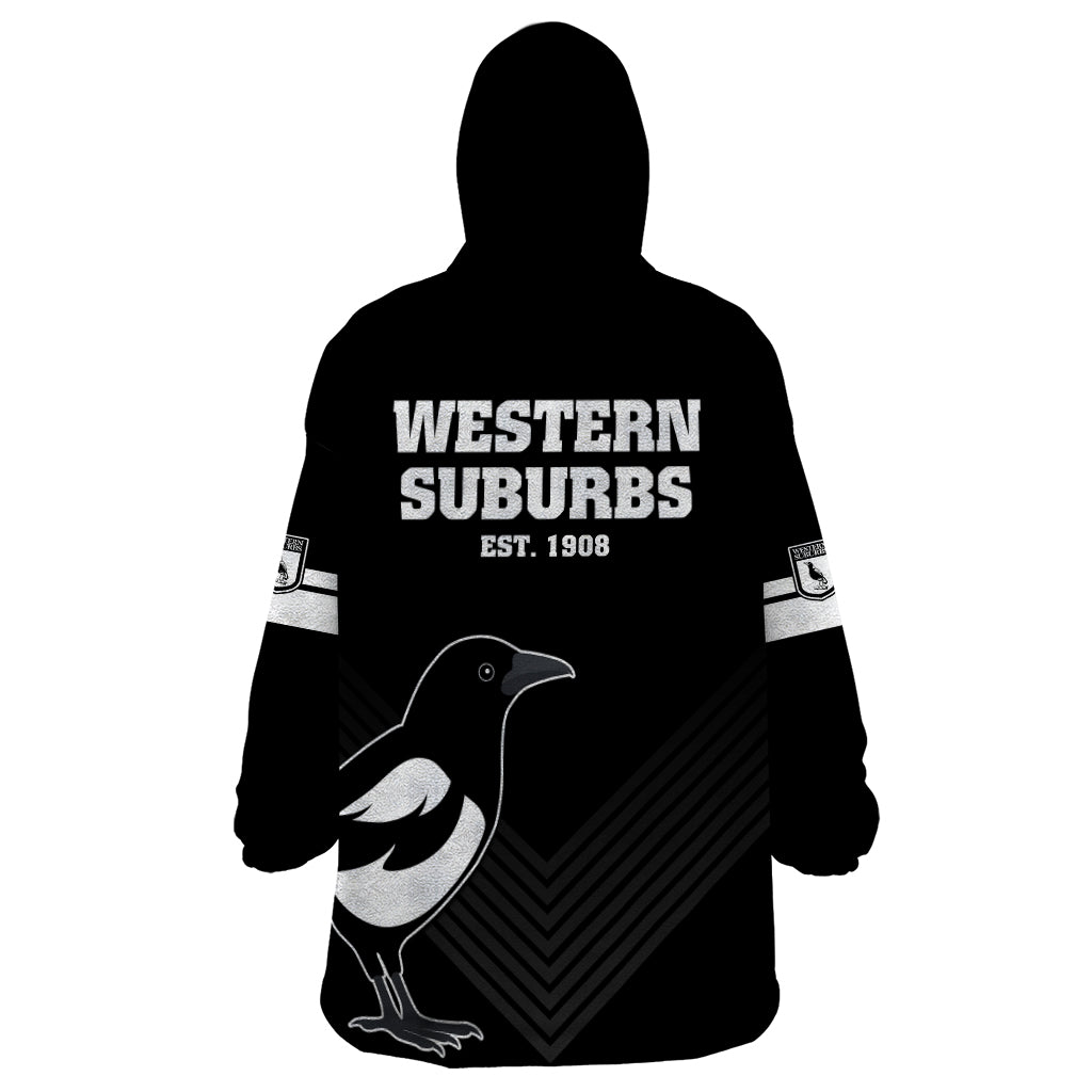 Western Suburbs Magpies Rugby Wearable Blanket Hoodie Simple Style - Vibe Hoodie Shop