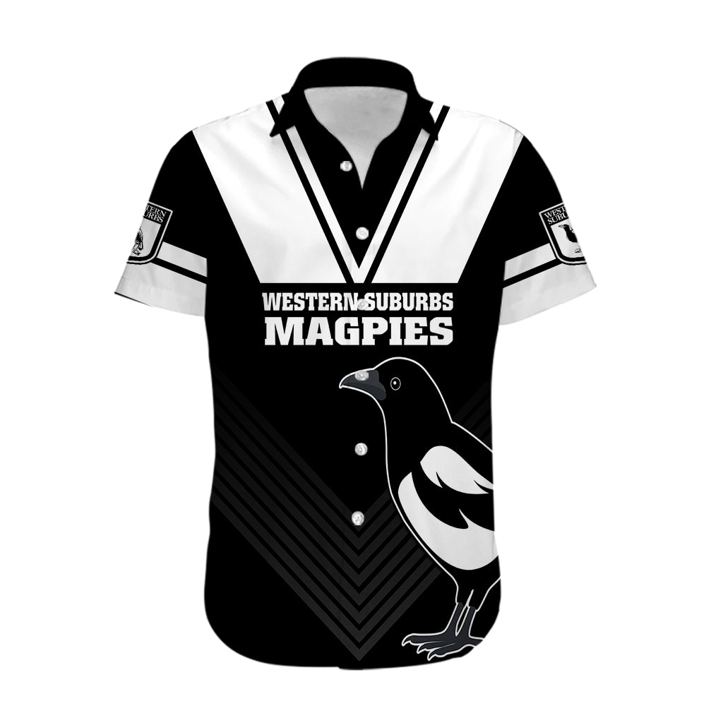 (Custom Text And Number) Western Suburbs Magpies Rugby Hawaiian Shirt Simple Style - Vibe Hoodie Shop