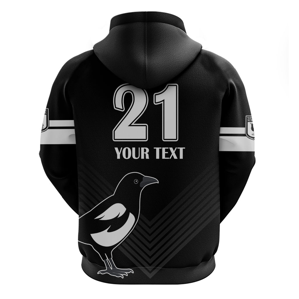 (Custom Text And Number) Western Suburbs Magpies Rugby Hoodie Simple Style LT9 - Vibe Hoodie Shop
