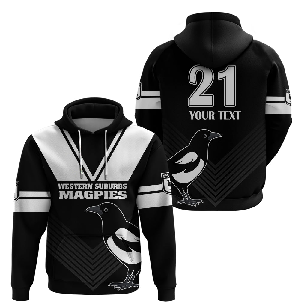 (Custom Text And Number) Western Suburbs Magpies Rugby Hoodie Simple Style LT9 - Vibe Hoodie Shop