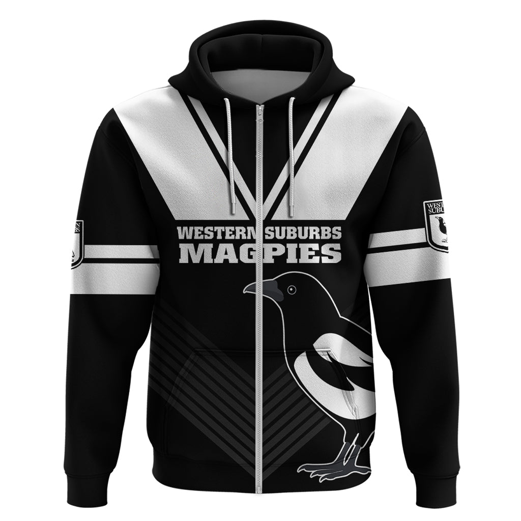 (Custom Text And Number) Western Suburbs Magpies Rugby Hoodie Simple Style LT9 - Vibe Hoodie Shop