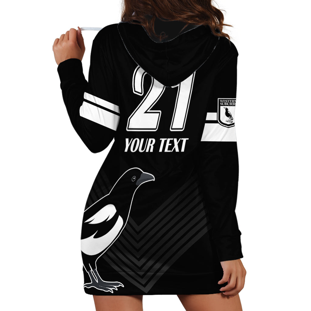 (Custom Text And Number) Western Suburbs Magpies Rugby Hoodie Dress Simple Style - Vibe Hoodie Shop