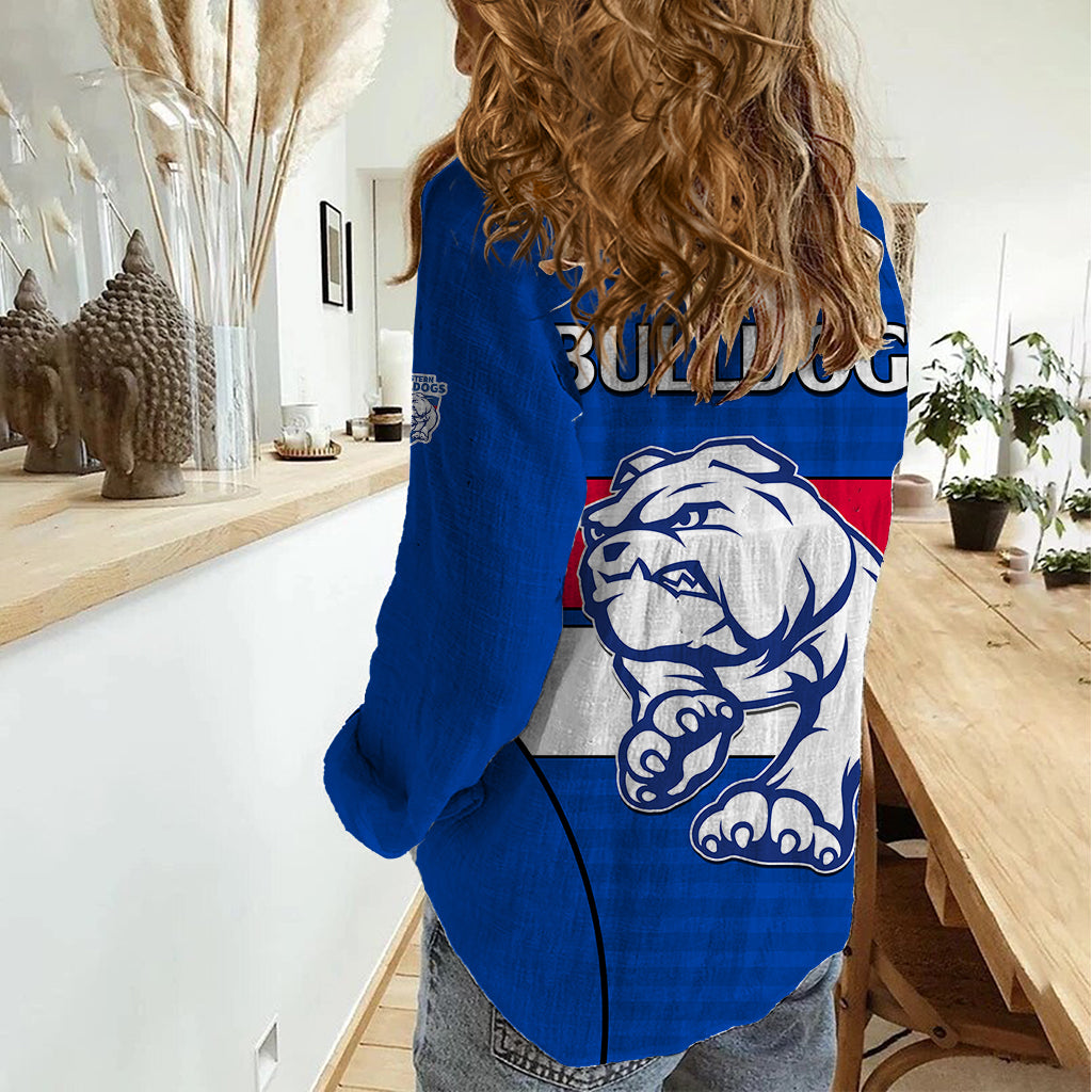 AFL Bulldogs Football Women Casual Shirt Simple Style 2023 - Vibe Hoodie Shop