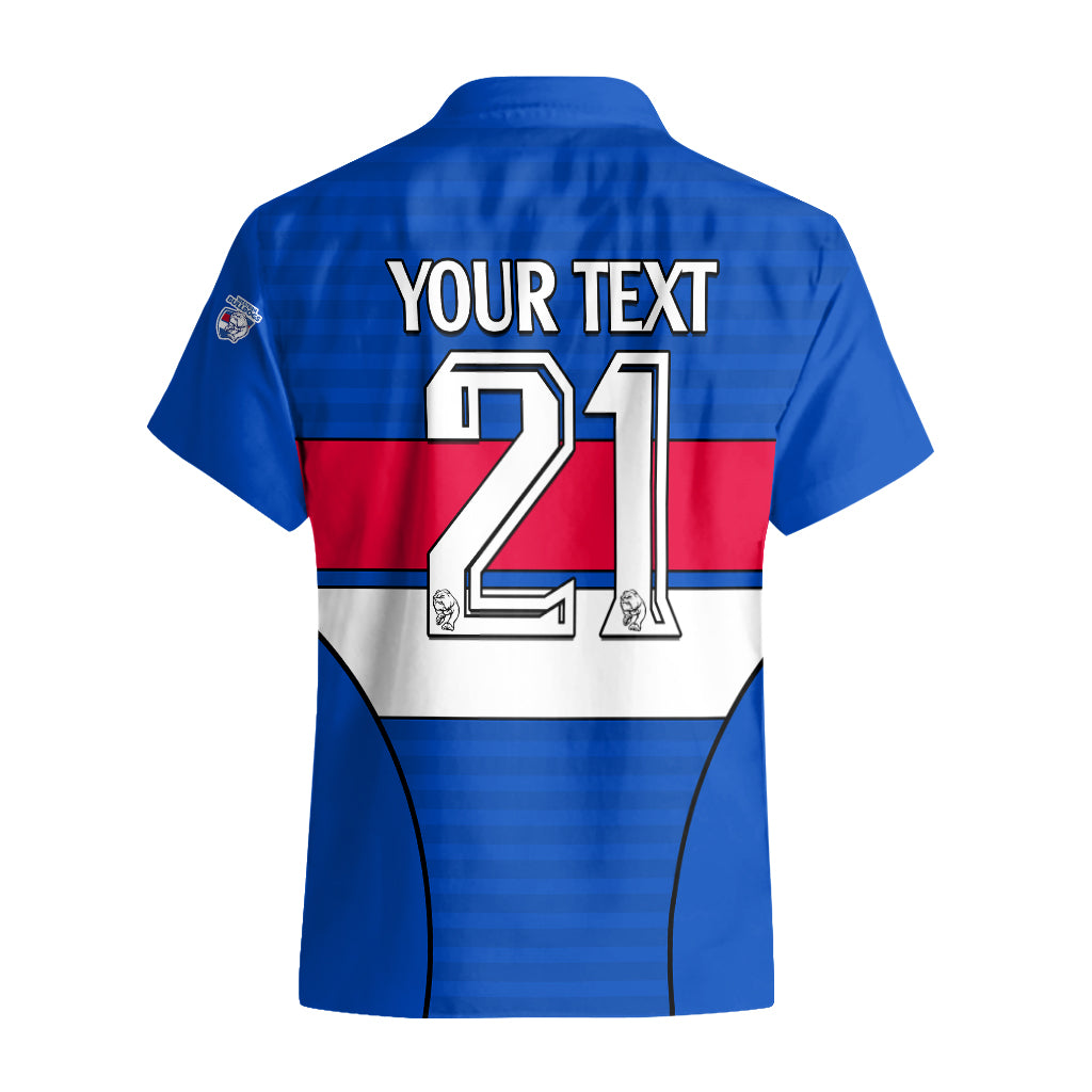(Custom Text And Number) AFL Bulldogs Football Hawaiian Shirt Simple Style 2023 - Vibe Hoodie Shop
