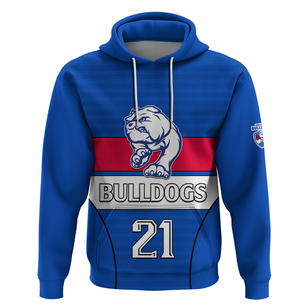 (Custom Text And Number) AFL Bulldogs Football Hoodie Simple Style 2023 LT9 - Vibe Hoodie Shop