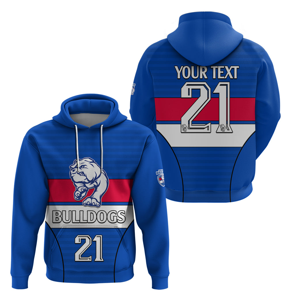 (Custom Text And Number) AFL Bulldogs Football Hoodie Simple Style 2023 LT9 - Vibe Hoodie Shop