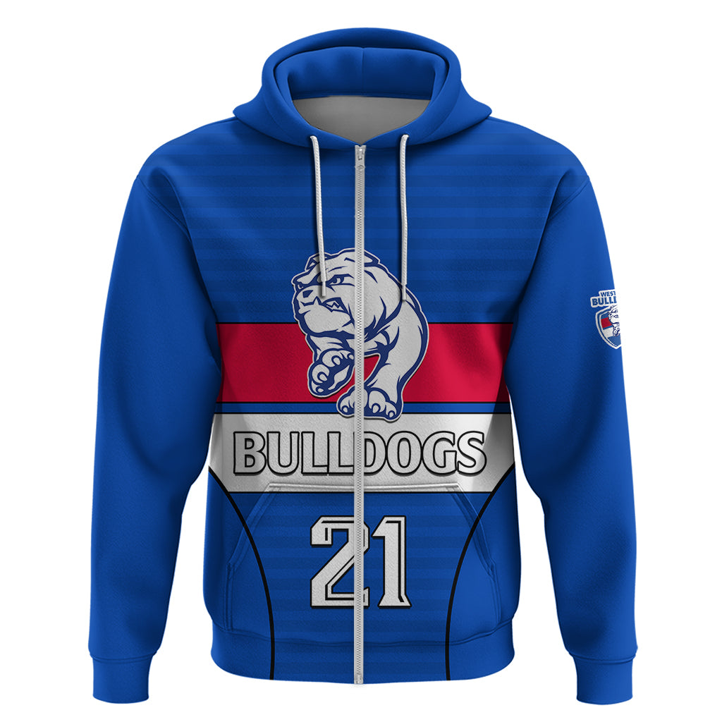 (Custom Text And Number) AFL Bulldogs Football Hoodie Simple Style 2023 LT9 - Vibe Hoodie Shop