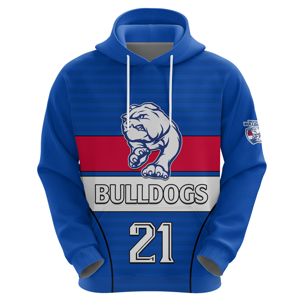 (Custom Text And Number) AFL Bulldogs Football Hoodie Simple Style 2023 LT9 - Vibe Hoodie Shop