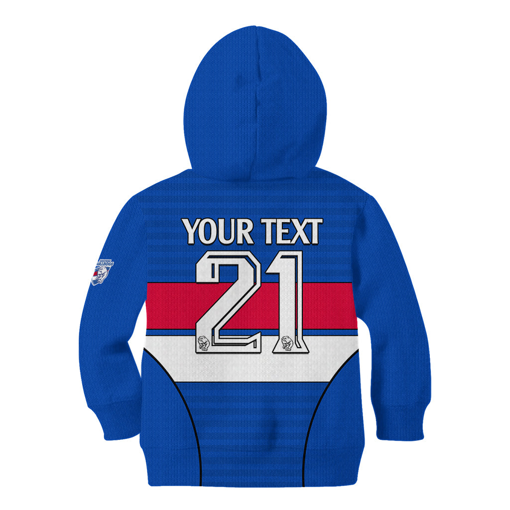 (Custom Text And Number) AFL Bulldogs Football Kid Hoodie Simple Style 2023 - Vibe Hoodie Shop