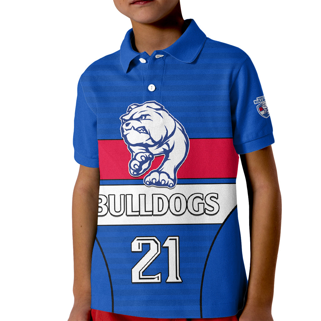 (Custom Text And Number) AFL Bulldogs Football Kid Polo Shirt Simple Style 2023 - Vibe Hoodie Shop