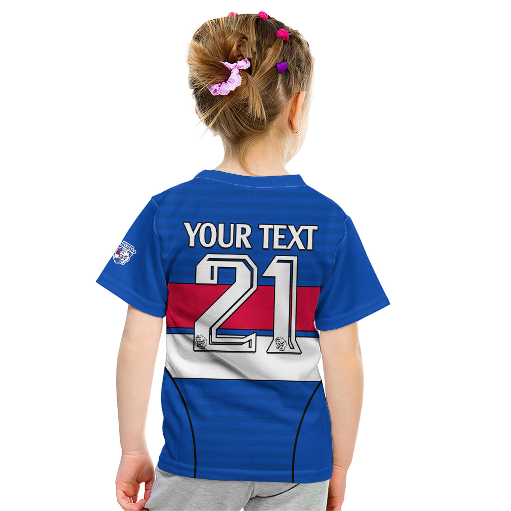 (Custom Text And Number) AFL Bulldogs Football Kid T Shirt Simple Style 2023 - Vibe Hoodie Shop