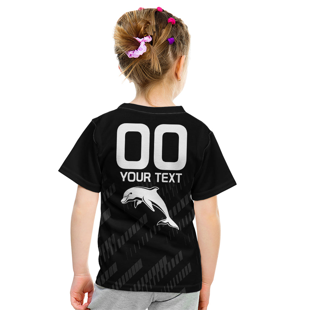 custom-text-and-number-nrl-dolphins-rugby-kid-t-shirt-simple-black-style-2023