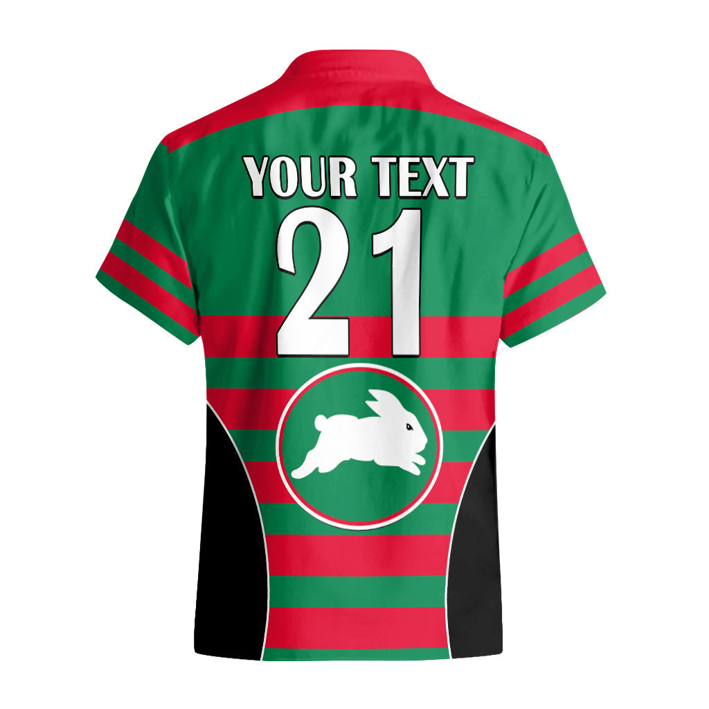 (Custom Text And Number) NRL Rabbitohs Rugby Hawaiian Shirt Simple Style 2023 - Vibe Hoodie Shop