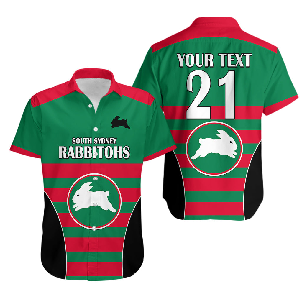 (Custom Text And Number) NRL Rabbitohs Rugby Hawaiian Shirt Simple Style 2023 - Vibe Hoodie Shop