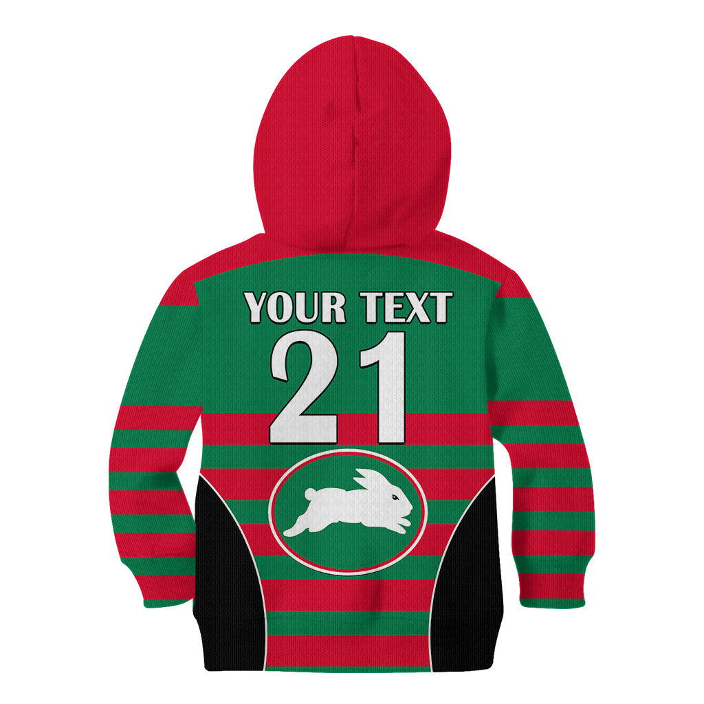 (Custom Text And Number) NRL Rabbitohs Rugby Kid Hoodie Simple Style 2023 - Vibe Hoodie Shop