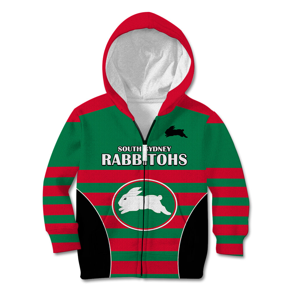 (Custom Text And Number) NRL Rabbitohs Rugby Kid Hoodie Simple Style 2023 - Vibe Hoodie Shop