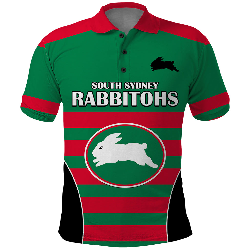 (Custom Text And Number) NRL Rabbitohs Rugby Polo Shirt Simple Style 2023 LT9 - Vibe Hoodie Shop