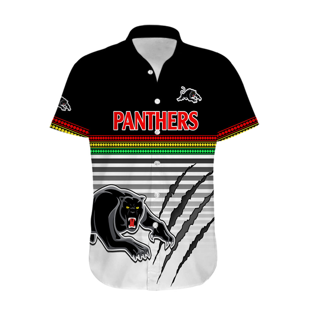 (Custom Text And Number) Penrith Panthers Rugby Hawaiian Shirt Authentic Permiers Black Version 2023 - Vibe Hoodie Shop