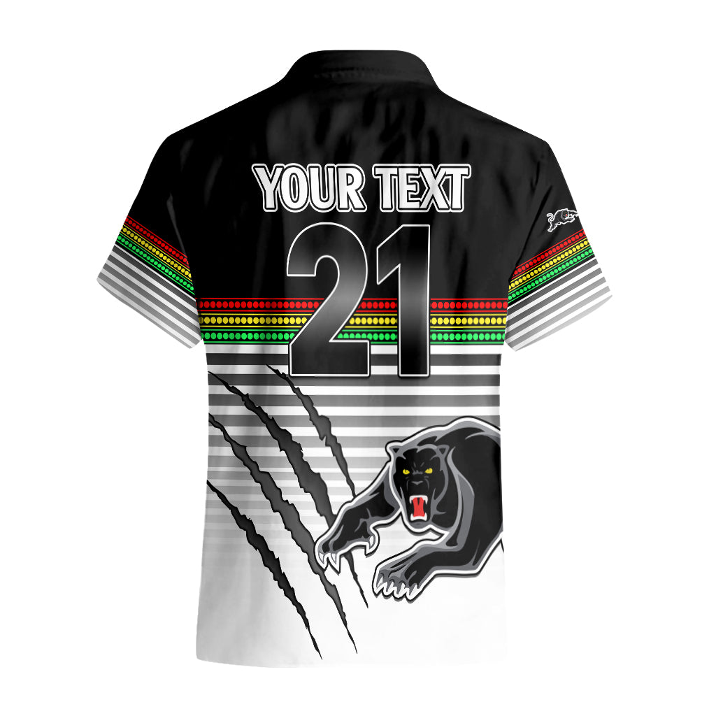 (Custom Text And Number) Penrith Panthers Rugby Hawaiian Shirt Authentic Permiers Black Version 2023 - Vibe Hoodie Shop