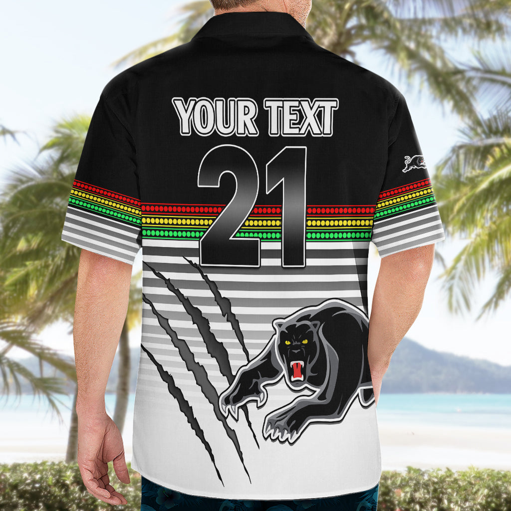 (Custom Text And Number) Penrith Panthers Rugby Hawaiian Shirt Authentic Permiers Black Version 2023 - Vibe Hoodie Shop