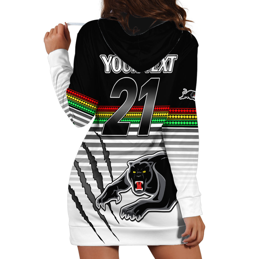 (Custom Text And Number) Penrith Panthers Rugby Hoodie Dress Authentic Permiers Black Version 2023 - Vibe Hoodie Shop