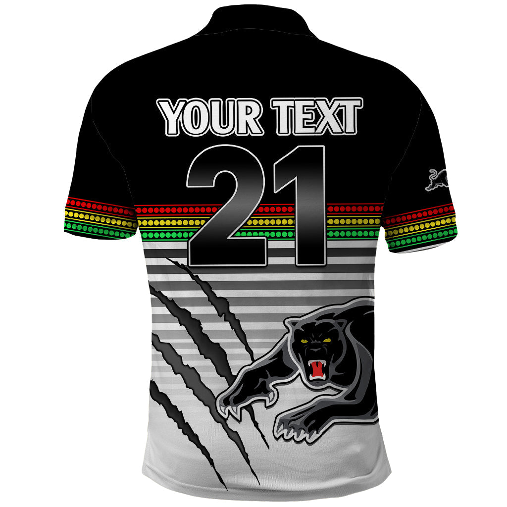 (Custom Text And Number) Penrith Panthers Rugby Polo Shirt Authentic Permiers Black Version 2023 LT9 - Vibe Hoodie Shop
