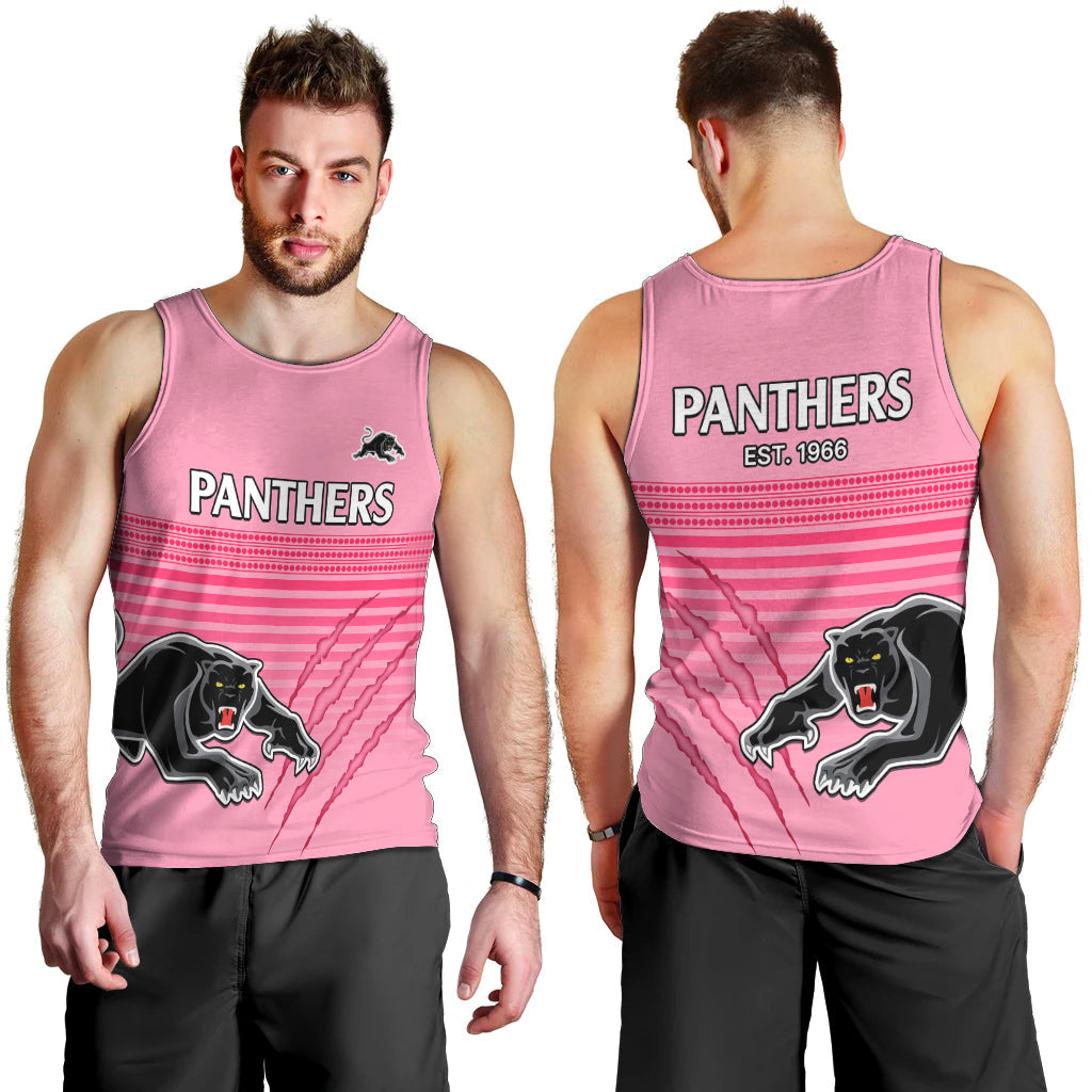 Penrith Panthers Rugby Men Tank Top Authentic Permiers Pink Version 2023 - Vibe Hoodie Shop
