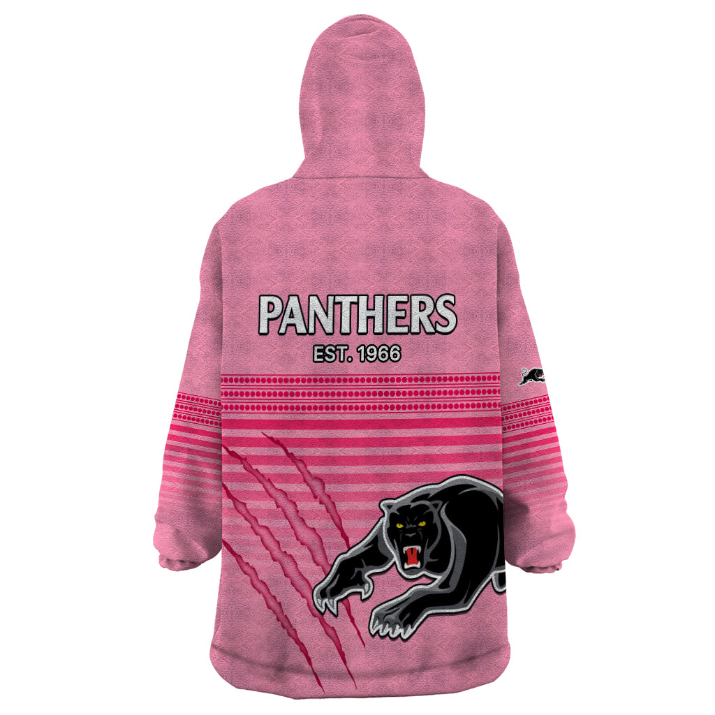 Penrith Panthers Rugby Wearable Blanket Hoodie Authentic Permiers Pink Version 2023 - Vibe Hoodie Shop