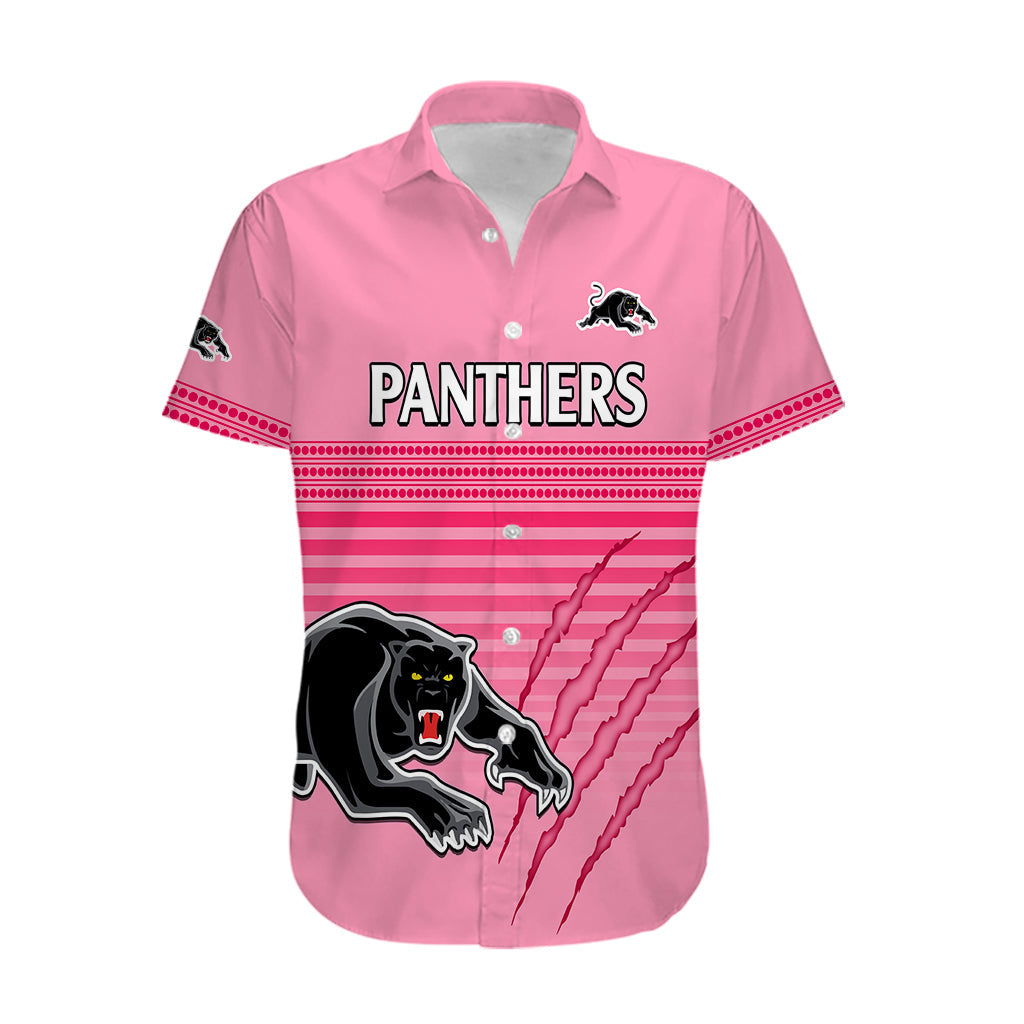 (Custom Text And Number) Penrith Panthers Rugby Hawaiian Shirt Authentic Permiers Pink Version 2023 - Vibe Hoodie Shop