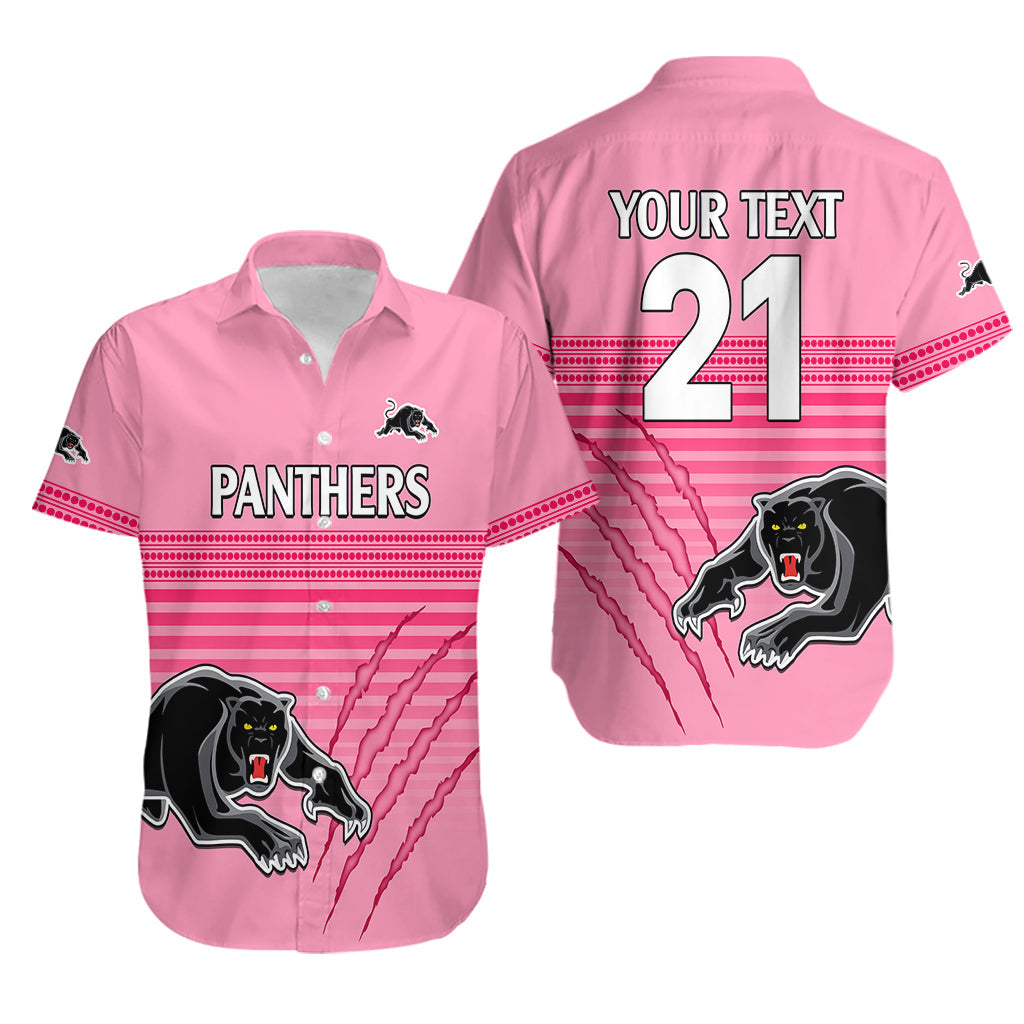 (Custom Text And Number) Penrith Panthers Rugby Hawaiian Shirt Authentic Permiers Pink Version 2023 - Vibe Hoodie Shop