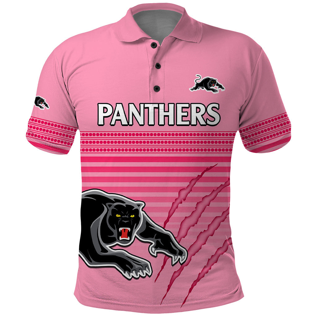 (Custom Text And Number) Penrith Panthers Rugby Polo Shirt Authentic Permiers Pink Version 2023 LT9 - Vibe Hoodie Shop