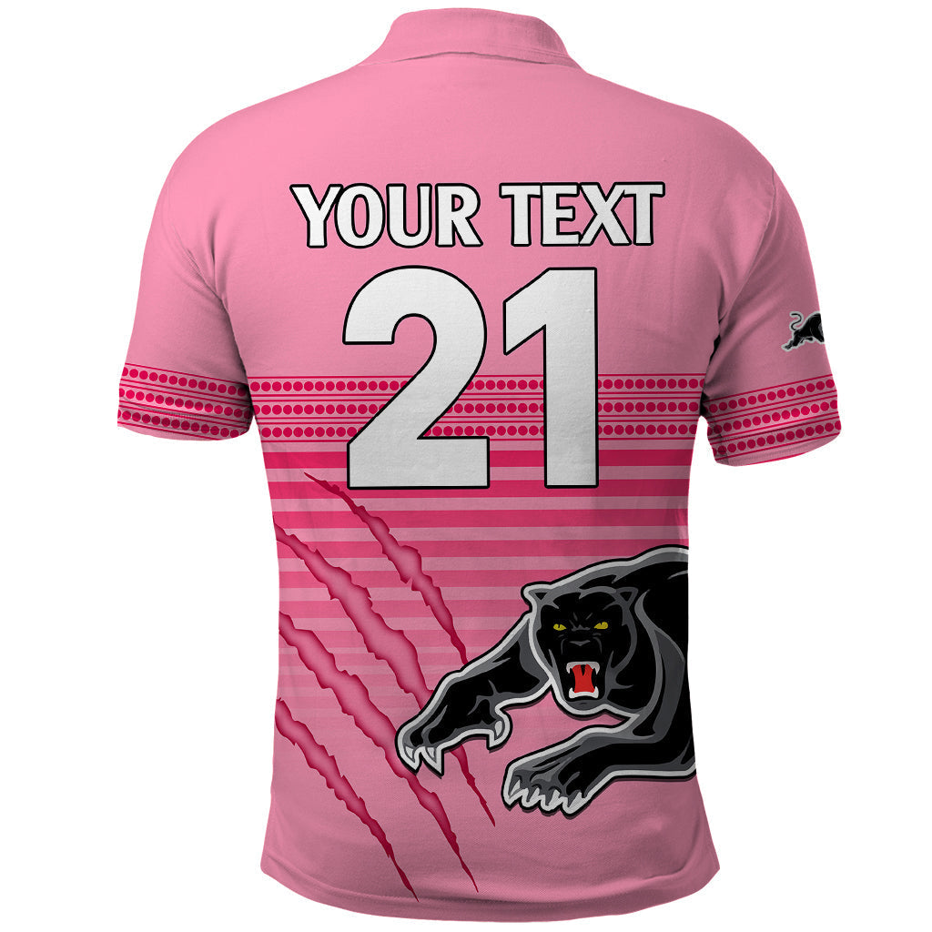 (Custom Text And Number) Penrith Panthers Rugby Polo Shirt Authentic Permiers Pink Version 2023 LT9 - Vibe Hoodie Shop